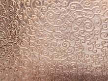 Load image into Gallery viewer, Little Scrolls Patterned Copper, Textured Copper, Copper Sheet, Copper Metal, Rolling Mill Pattern, Rolling Mill, Sprial Themed Sheet Metal
