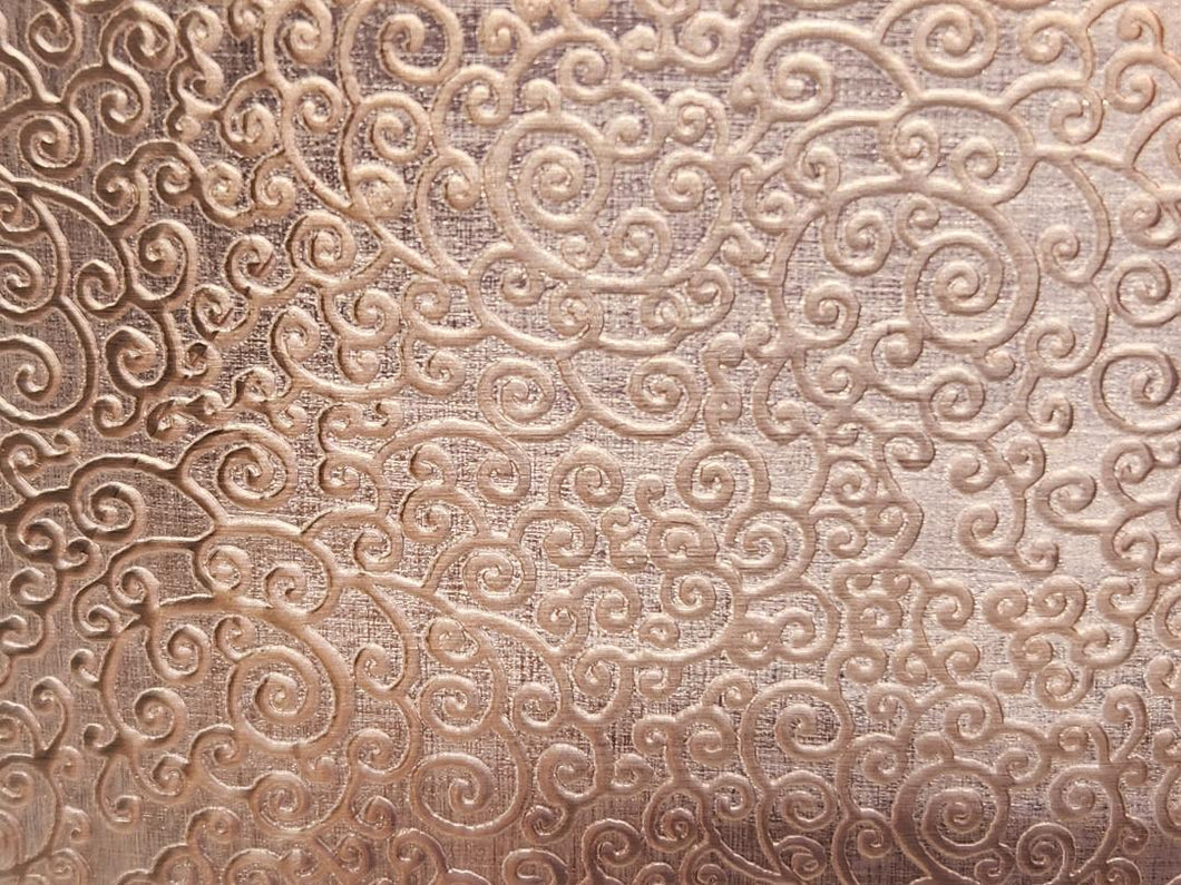 Little Scrolls Patterned Copper, Textured Copper, Copper Sheet, Copper Metal, Rolling Mill Pattern, Rolling Mill, Sprial Themed Sheet Metal