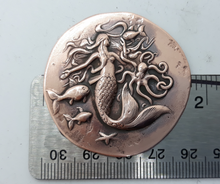 Load image into Gallery viewer, Mermaid Copper Impression, Metal Stamping, Enamel Supply, Jewelry Component , Craft Supply, Mermaid Impression Blank, Scrap Booking, Siren
