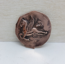Load image into Gallery viewer, Pegasus Copper Impression Blank, Ancient Mysticism, Copper Impression , Fantasy Impression, Jewelry Supply, Copper Enamel
