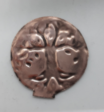 Load image into Gallery viewer, Tree of Life Copper Impression, Celtic TOL, TOL, Ancient Mysticism, Copper Impression , Fantasy Impression, Jewely Supply, Copper enamel
