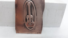 Load image into Gallery viewer, Guitar Copper Impression, Guitar Impression, Copper Impression , Guitar copper Pressing, Jewelry Supply, Copper Enamel, Jewelry Component Active
