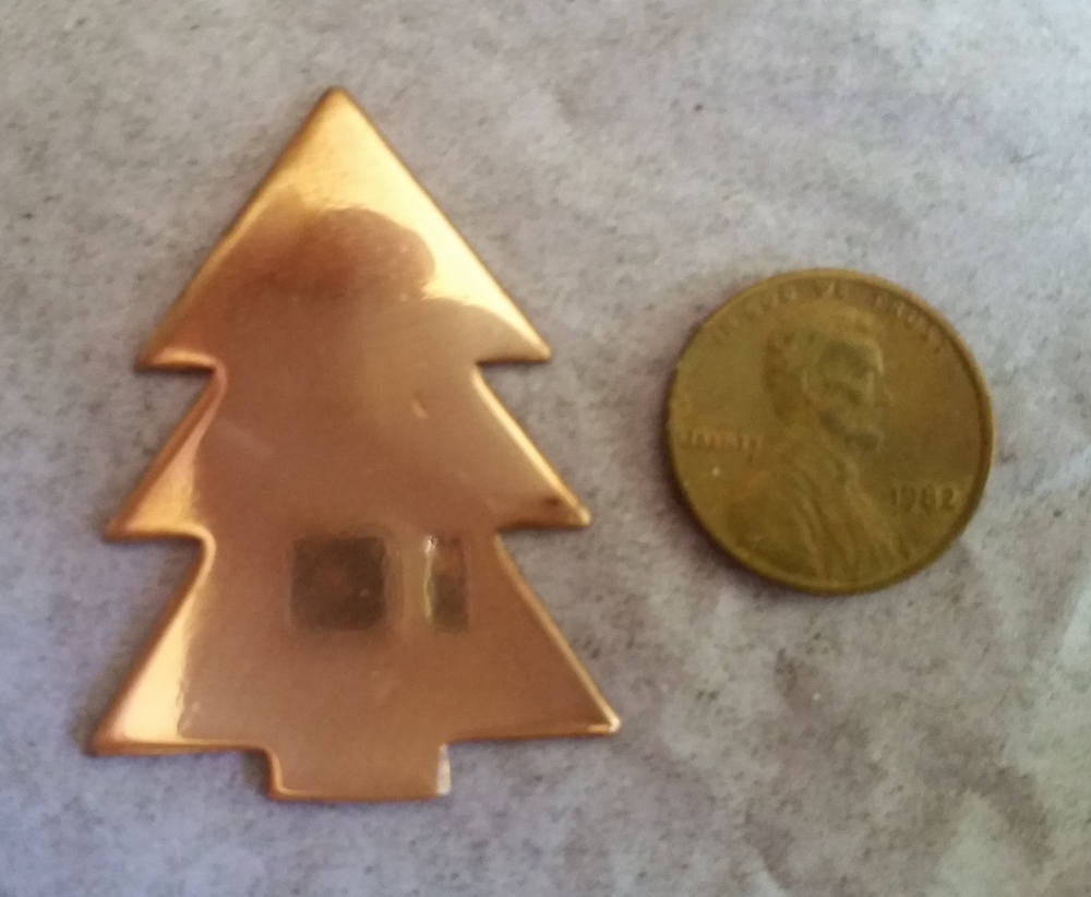 Medium Christmas Tree Copper Blank ,  Stamping Blank,  Copper Enamel , Custom Blanks, Embossing, Jewelry Supply, Scrapbook Supply