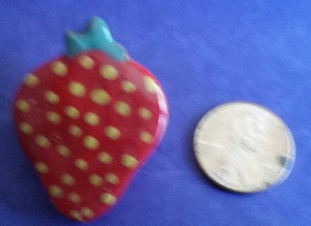 Strawberry Pin, Accessory, Jewelry, Brooch, Unique Gift, Porcelain Pin, Gift for Her, Stocking Stuffer,