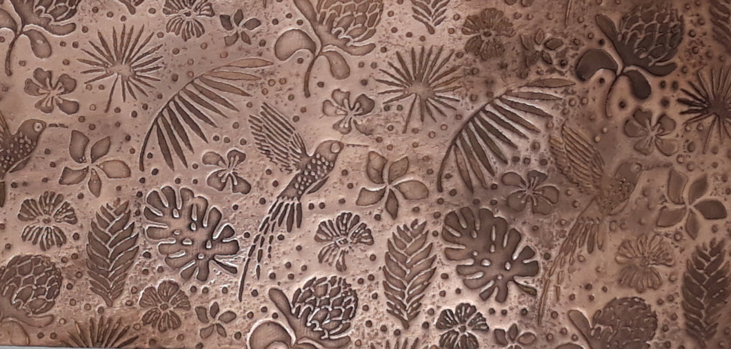 Hummingbird Patterned Copper, Textured Copper, Copper Sheet, Copper Metal, Rolling Mill Pattern, Rolling Mill