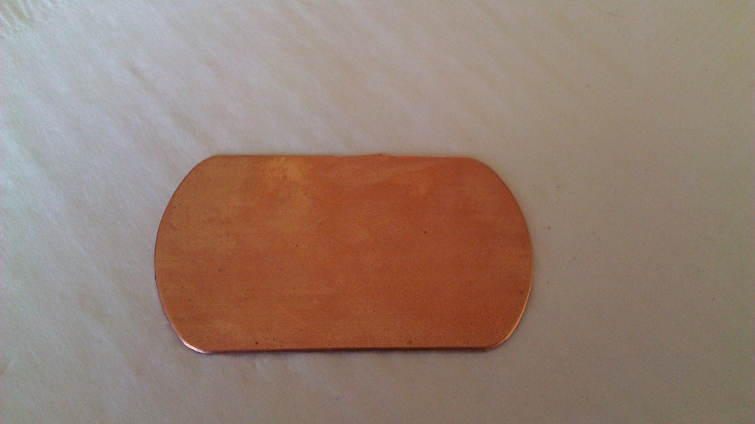 Dog Tag Shaped Copper Blank