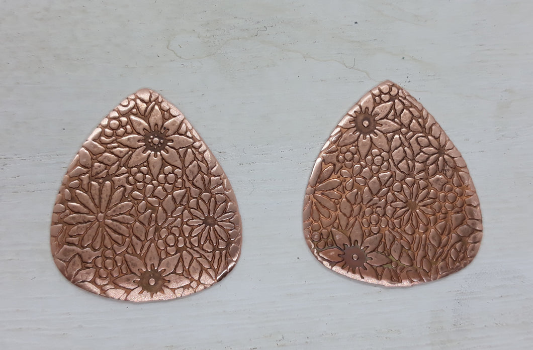 Embossed Copper Stamping Blanks / Mini Floral Design, Guitar Pick, Jew –  Siren Call Gifts and Crafts