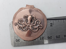 Load image into Gallery viewer, Octopus.Horizontal Copper Impression, Cracken, Enamel Supply, Jewelry Component , Craft Supply, Octopus Impression Blank, Octopus.Horizontal Active

